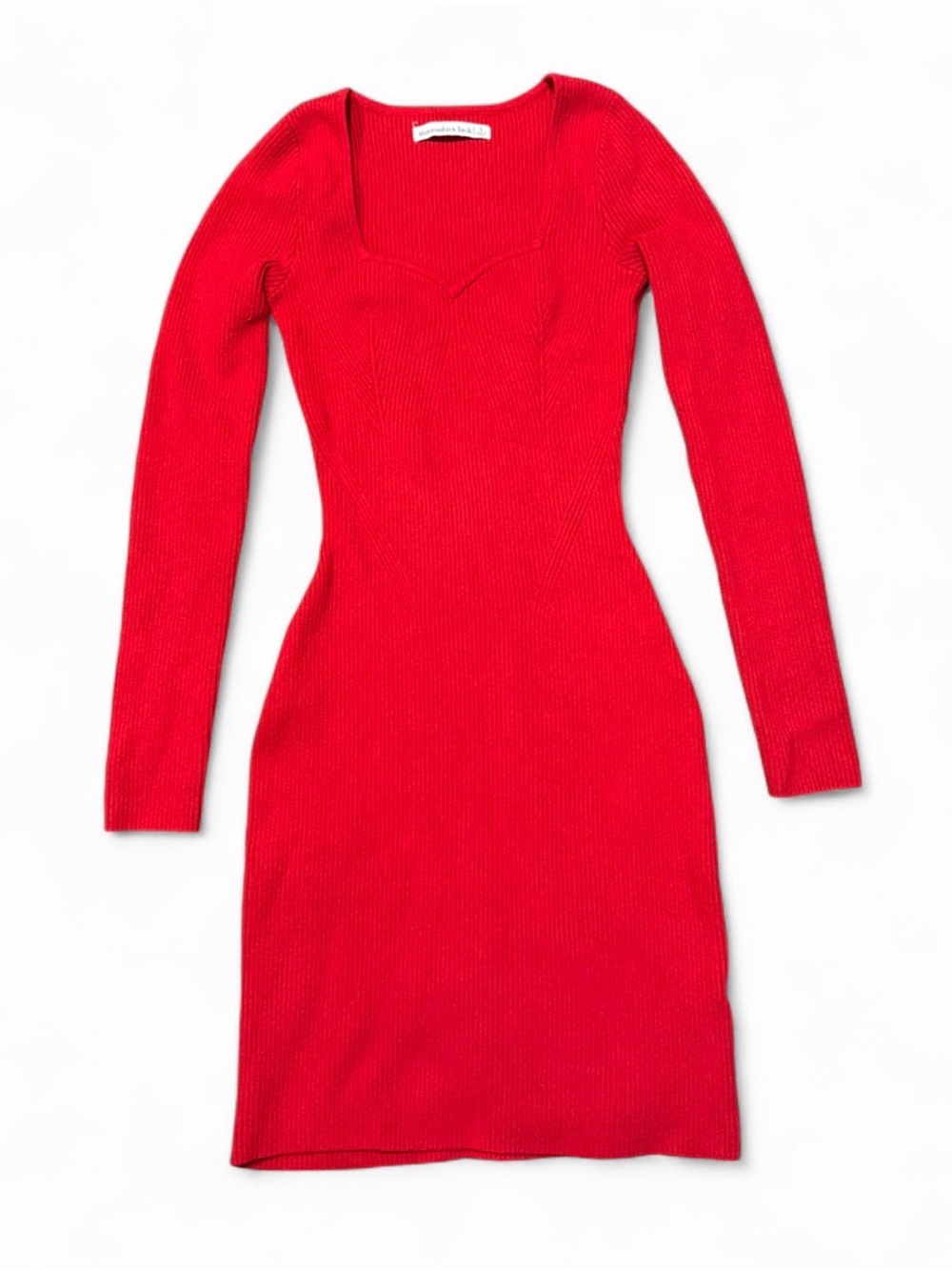 Abercrombie & Fitch Long-Sleeve Ribbed Knit Bodycon Dress